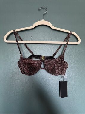 South Beach Brown Glitter Bikini Top